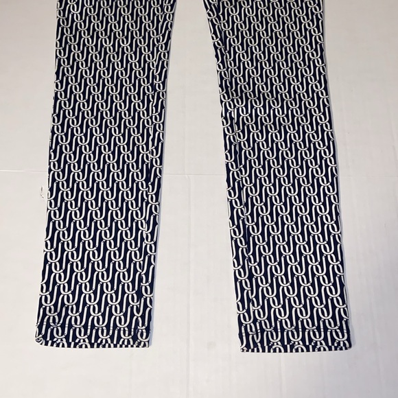 Liz Claiborne New Women’s Size Medium Navy Blue And White Leggings - Picture 4 of 9